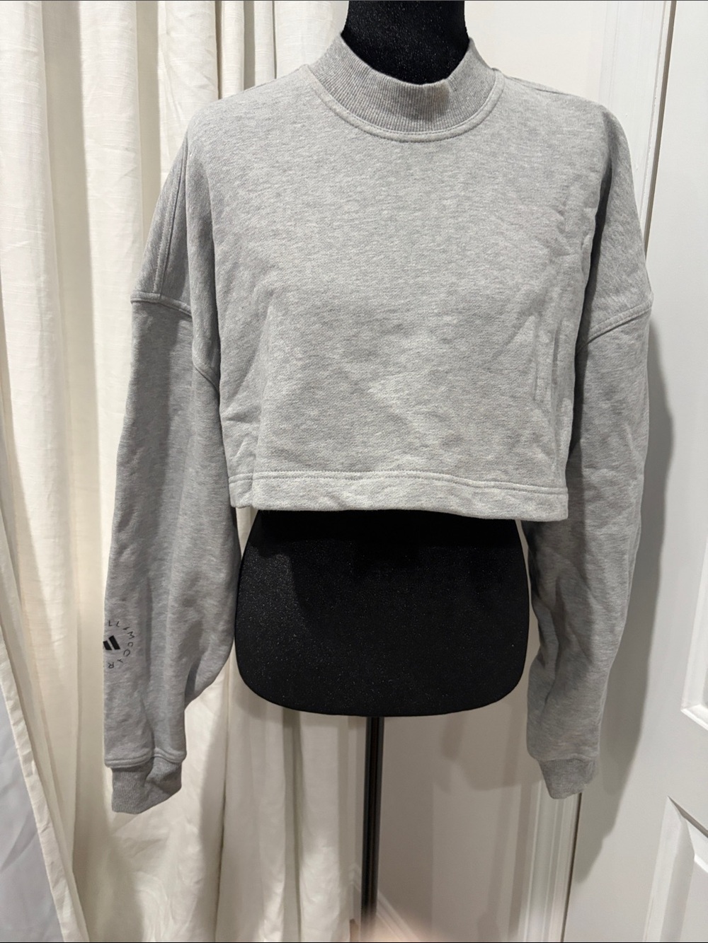 Stella McCartney /Adidas Light Grey Cropped Crewneck Sweatshirt